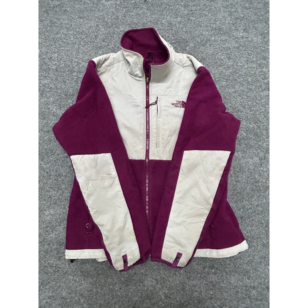 The North Face Jacket Womens Size L Purple Denali Fleece Colorblock Full Zip